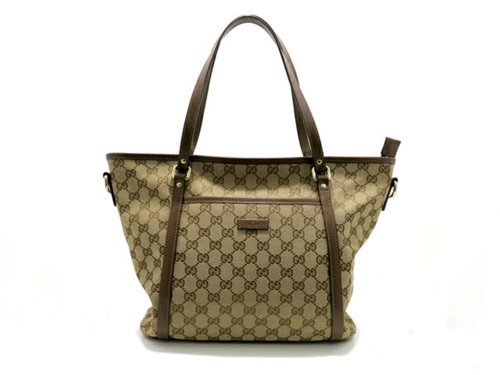 Gucci tote bag GG canvas Beige Cream brown